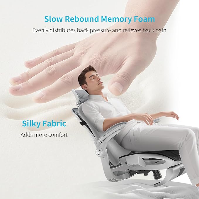 High Back Support Pillow for Office Chair Fully Support Entire Back for Pain Relief and Comfort - Memory Foam Lumbar Support Pillow for Office Chair,Computer,Recliner