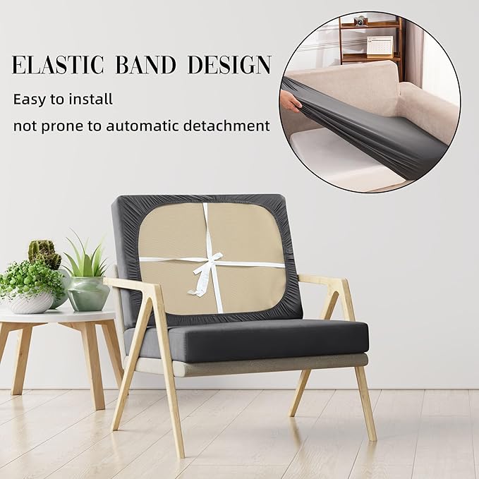 14Pcs Patio Cushion Covers Waterproof, Cushion Covers, Stretch Couch Covers, Patio Couch Slipcovers, Patio Cushion Covers Replacement, Outdoor Chair Cushion Covers (Gray)