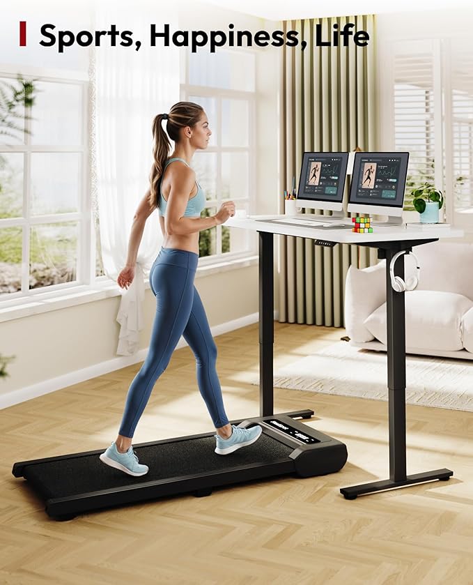 SANODESK Electric Standing Desk 60 x 24 Inches Whole-Piece Desktop Height Adjustable Stand Up Desk w/6-Button Controller Ergonomic Computer Desk for Home Office, Black Frame + White Tabletop