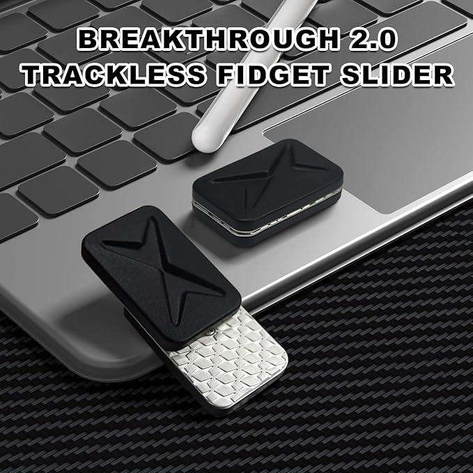 Magnetic Fidget Slider, EDC Fidget Toys for Adults, Home Office Executive Desk Toy Stress Relief Toy, Ideal Gifts for ADHD, ADD & Autism (Frost Black 2.0)
