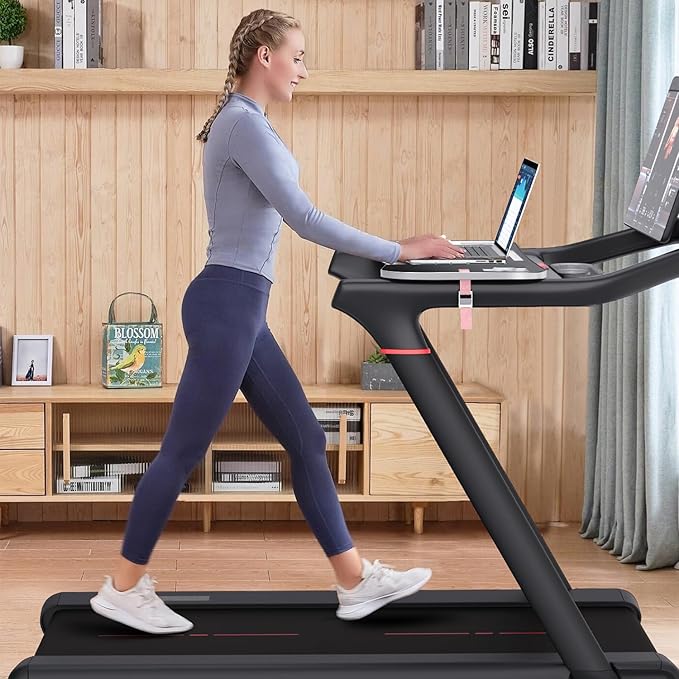 Treadmill Desk Attachment,Compatible with Peloton Tread Tray Ergonomic Platform, Tablet Holder,New Universal Cooling Holes Laptop Stand for Home/Office Transparent Acrylic Material