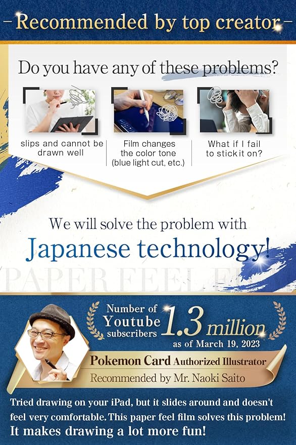 2 Pack Paperfeel Screen protector for iPad Air 5th / Air 4th Generation (10.9inch 2022/2020) & iPad Pro 11 inch (2022/2021/2020/2018 1st/2nd/3rd/4th) Matte PET Film for drawing Anti-Glare