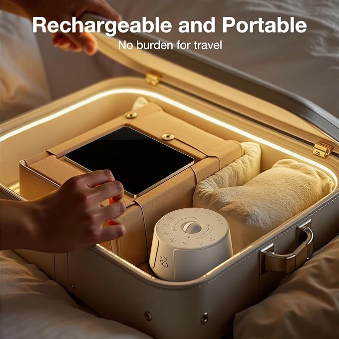 Sound Machine White Noise Machine - 30 Soothing Sounds, 10 Colors Night Light, Rechargeable Battery- Travel Portable Sound Machine for Sleep Baby Adults, Perfect Sleeping Companion