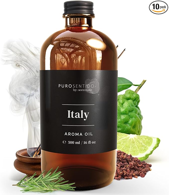 PuroSentido Italy Aroma Oil (500 ml) - Luxury Fragrance Oil for Diffusers and Humidifiers, Sicilian Lemon, White Rose & Musk Home, Hotel & Spa Scent