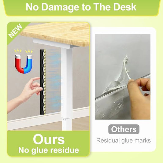 Magnetic Cable Management Channel for Desk,15.4 Inch Updated Open Slot Cord Organizer Cable Raceway,Cable Hider Cord Management Under Desk,Wire Hider Cover for Home Office