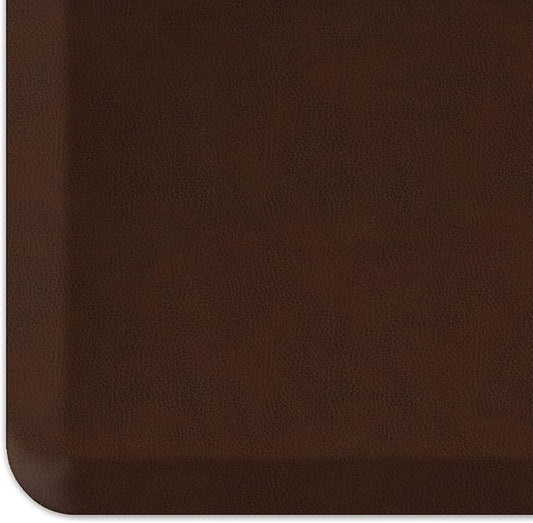 GelPro Anti-Fatigue Designer Comfort Kitchen Floor Mat, 20x32”, Leather Grain Truffle Stain Resistant Surface with 3/4” Thick Ergo-Foam Core for Health and Wellness