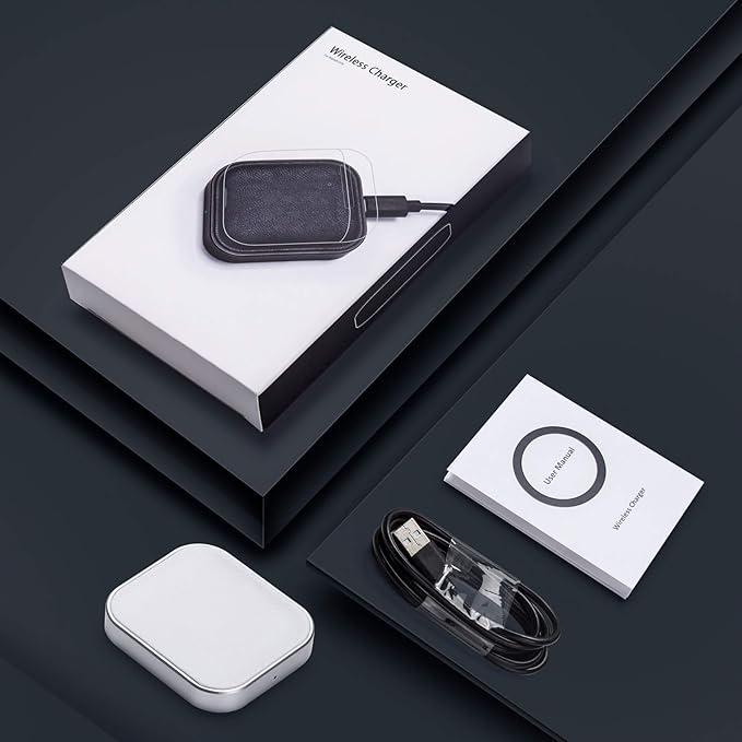 for Airpod Charger, Designed Wireless Charger for Airpods 4(ANC)/3rd/2nd Gen, for New AirPod Pro 3 (2025)/ 2nd Gen, Wireless Earbuds, Slim & Compact for Travel Home Office, (Silver+White)