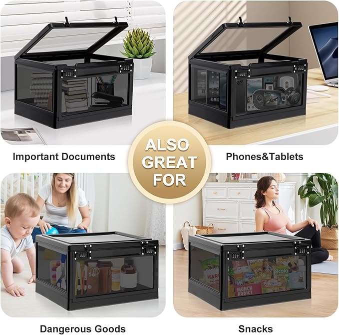 Lalifebuss Large Lock Box for Personal Items, 24 Litre Combination Lockable Storage Box for Office Locker/School/Medicine/Snacks/Phone Jail/Electronic/Home