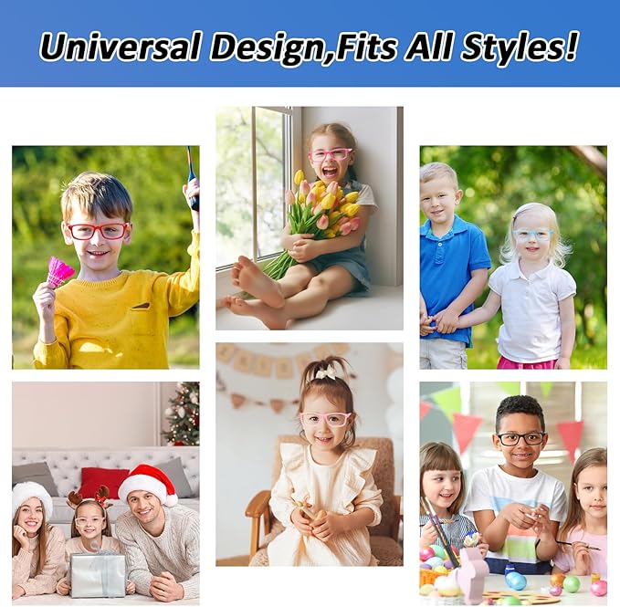 BiBiBear Toddler/Kids/Teens Glasses - Unbreakable TR90 Frame, 180° Flexible, Lightweight & Safe Glasses for Kids Age 2-15