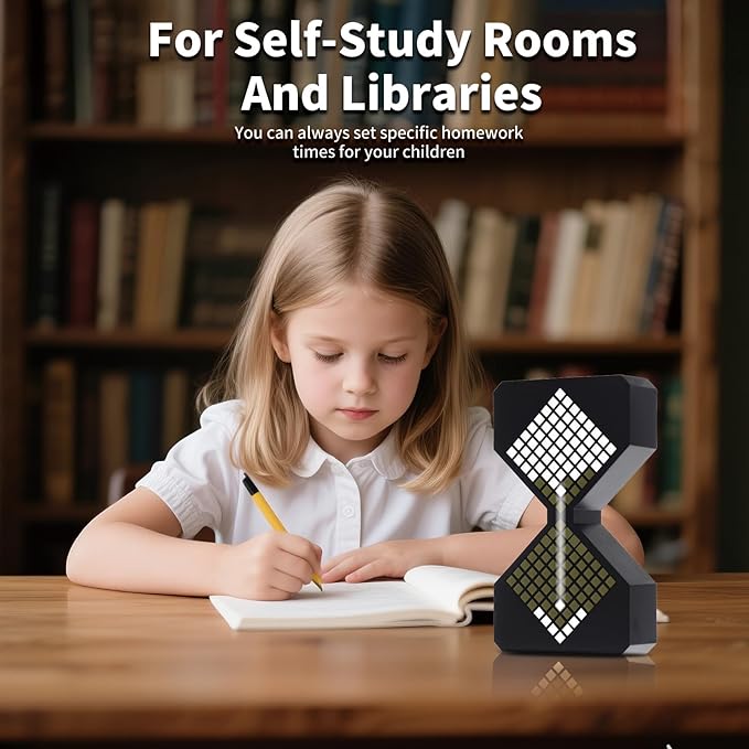 LED Digital Electronic Hourglass Gravity Induction Timer, 1 to 30 Minutes Free Adjustment,DIY Digital Timer, Suitable for Kitchen, Room, Classroom, Office (White)