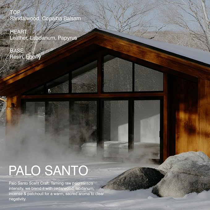 Scented Candle by LUNAAURA | Palo Santo Aromatherapy Candle for Meditation & Yoga | Long-Lasting 65 Hour Burn Time | Natural Soy Blend Wax & 100% Cotton Wick (10.6 oz)