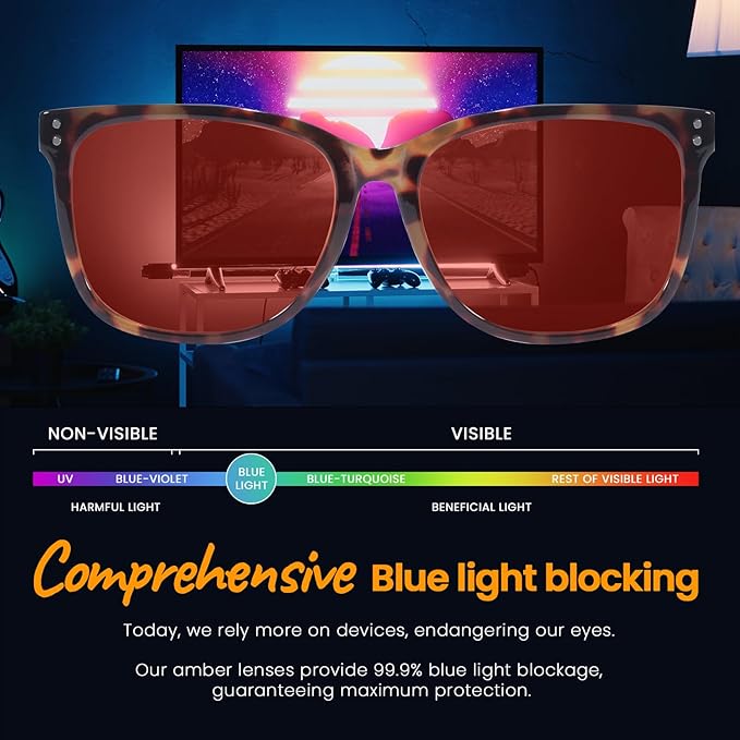 SODQW Gaming Blue Light Blocking Glasses for Men Women Reduce Eyestrain Orange Aviator Eyeglasses for Computer TV