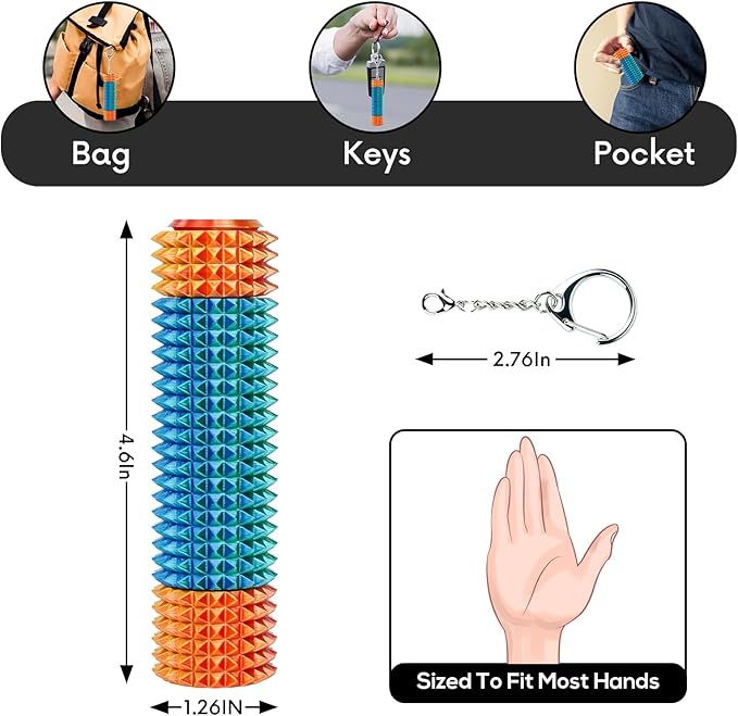 Little Pain Stim Ouchies Fidget Toys for Adults,3D Printed Spiky Pain Stim, Sensory Fidget for Stress & Anxiety Relief, ADHD, Autism,Office Desk Toys (Red Green)