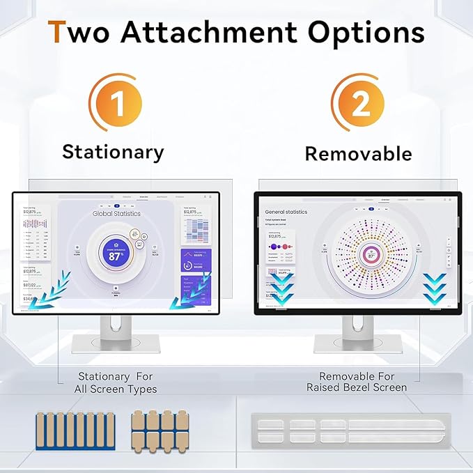 [5-Pack] 20 Inch Computer Privacy Screen for 16:9 Widescreen Monitor, Anti Glare Anti-UV Eye Protection Desktop PC LED Monitor Filter, Removable Anti-Scratch Screen Film 20in