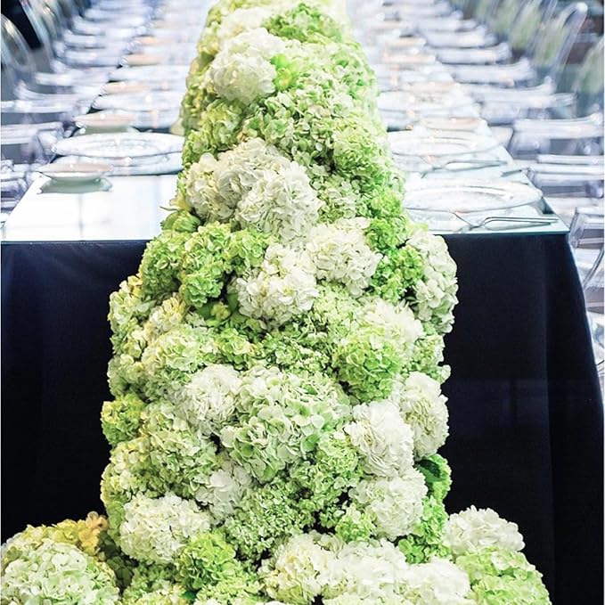 Light Green Hydrangea Artificial Flowers 3pcs Lifelike Faux Hydrangea Real Touch Fake Flowers for Home Wedding Office Party Living Room Decoration,22inch