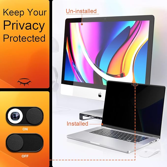 Privacy Screen for MacBook Air 15 Inch 2023-2025 (M2 M3 M4 Chip), Magnetic Removable Anti Glare Blue Light Filter Protector