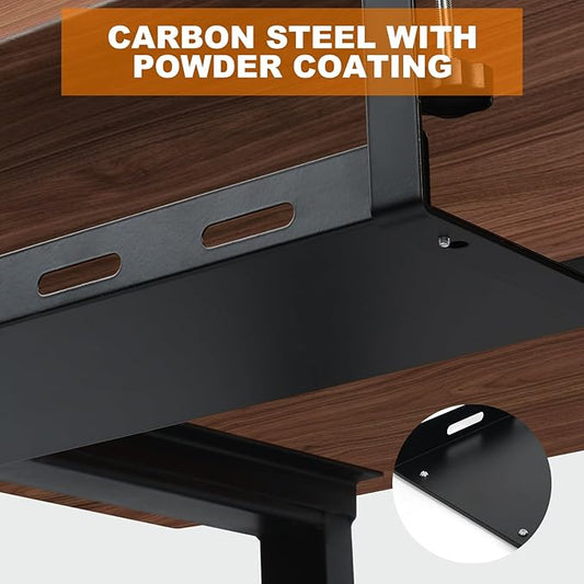 16.5" Under Desk Cable Management Tray - Metal Cord Organizer with Heavy-Duty Clamp, No Drilling, Workspace Organizer for Office/Home (Black)