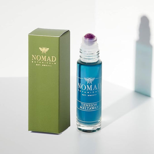 Tension Meltaway Essential Oil Roll-On – Amethyst Roller Ball – Headache, Stress & Hot Flash Support – Premium Aromatherapy Blend – Peppermint, Lavender, Orange & Blue Tansy – 10 mL