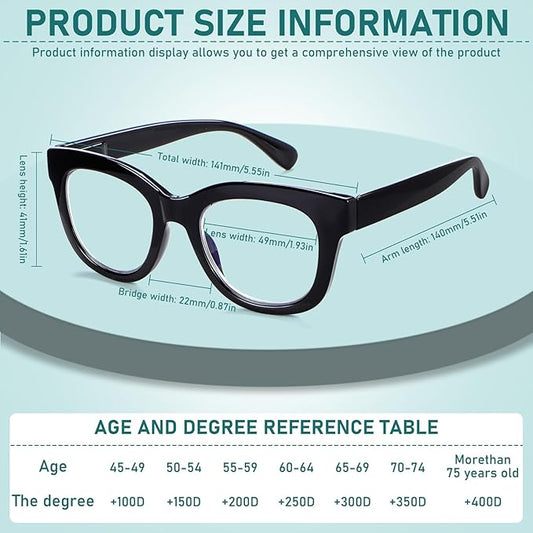 Progressive Multifocus Reading Glasses for Women Men Blue Light Blocking Computer No Line Multifocal Readers
