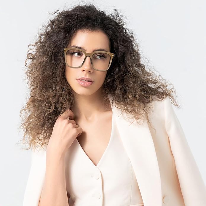 PANNER Oversized Square Blue Light Blocking Glasses for Women Men Anti Glare Reduce Eyestrain Computer Glasses