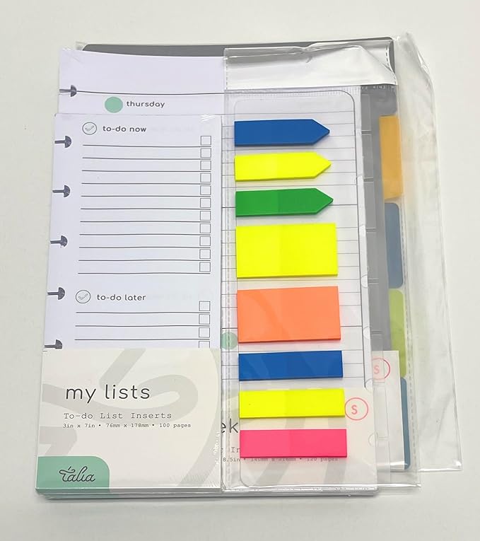 Talia Discbound Notebook Refills (Weekly Undated ORG Kit - Horizontal, Junior (5.5in x 8.5in))
