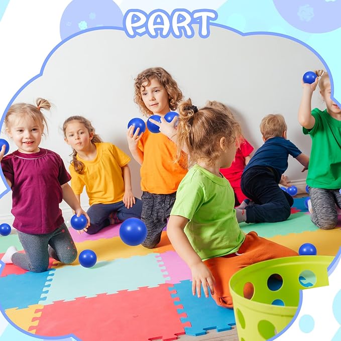 24 Pcs Blue Foam Stress Ball Squeeze Stress Relief Balls for Kids and Adults Hand Exercise Sensory Relief Toys for Anxiety ADHD Autism （Blue）