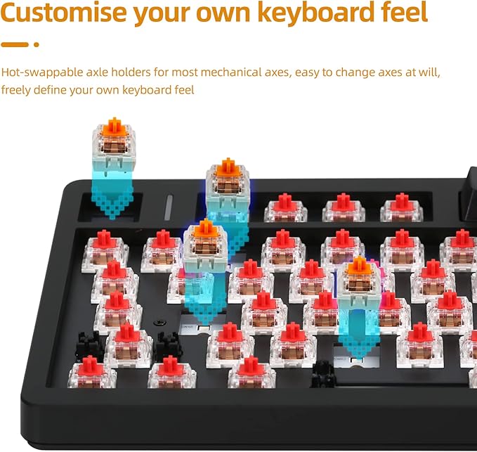 IROK FE98Pro Wireless RGB Hot Swappable Mechanical Keyboard, Three-Layer Dampening 98 Keys Gaming Keyboard, Customizable Backlit, USB-C/2.4GHz/Bluetooth- Black