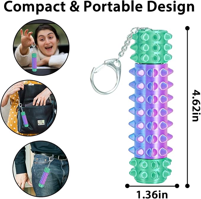 Little Pain Stim Ouchies Fidget Toys for Adults,3D Printed Spiky Pain Stim, Sensory Fidget for Stress & Anxiety Relief, ADHD, Autism,Office Desk Toys, Gifts for Men & Friends (Purple Green)