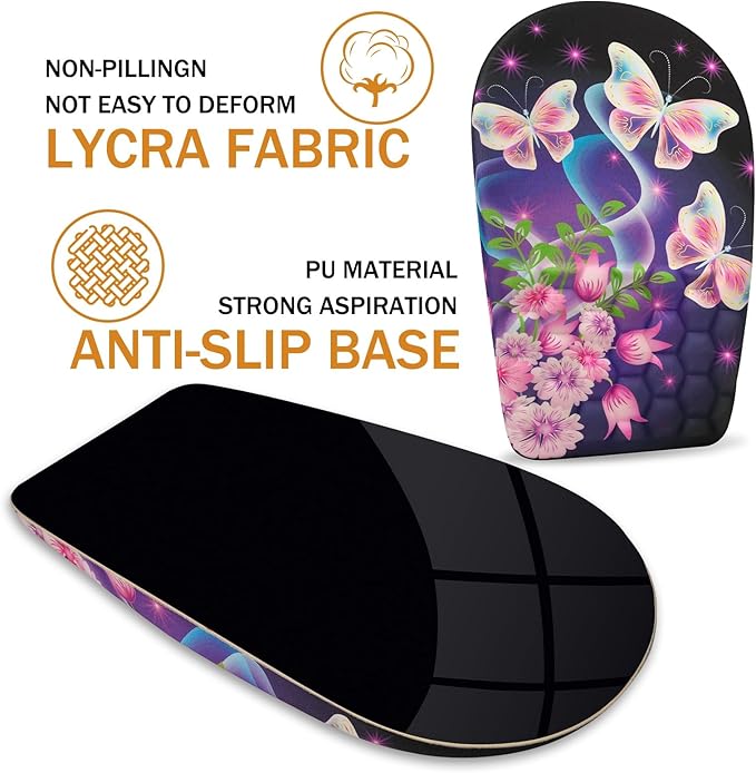 Ergonomic Mouse Pad Wrist Support,Upgrade Mousepad with Massage Design,Non-Slip PU Base Desktop Mouse Pads for Pain Relief, Computer, Office & Home,12 x 8 in（F-Butterfly with Flower）