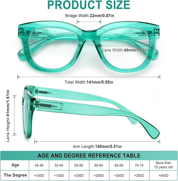 Progressive Multifocus Reading Glasses for Women Men Blue Light Blocking Computer No Line Multifocal Readers