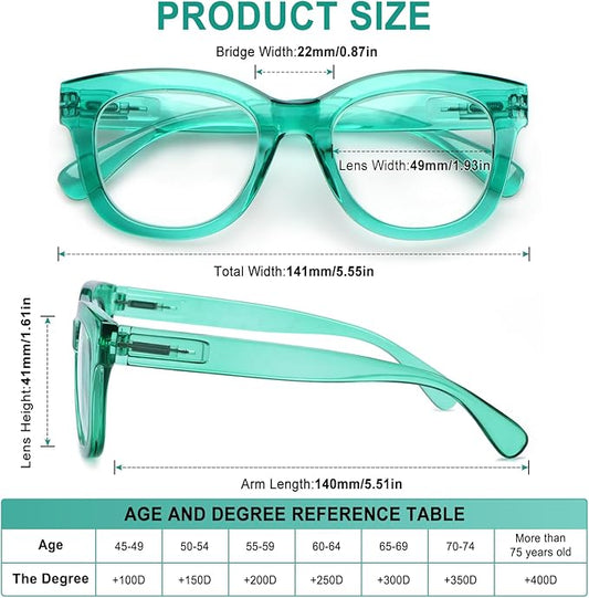 Progressive Multifocus Reading Glasses for Women Men Blue Light Blocking Computer No Line Multifocal Readers