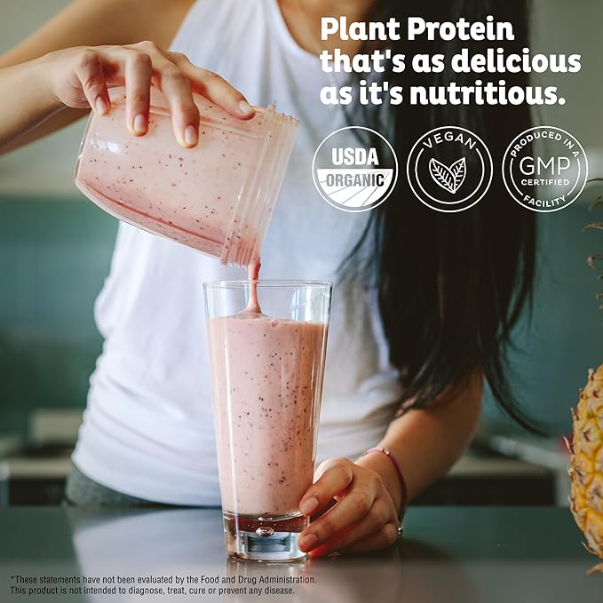 KOS Organic Plant Based Protein Powder - Strawberries & Cream - 28 Serving