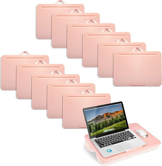 LAPGEAR Original Lap Desk – Large (17.9” x 13”) | Fits Up to 17.3” Laptops | Cushioned with Device Ledge, Pencil Tray & Handle | Portable & Lightweight | 12-Pack | Rose Quartz – Style No. 45004