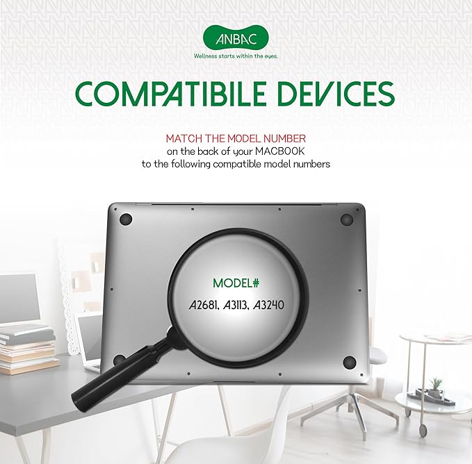 Laptop Magnetic Privacy Screen Protector for 13 & 13.6 inch MacBook Air (2025, M4 / 2024, M3 / 2022, M2) - Blue Light Blocking Security Screen Shield, Anti-Smudge Cover, UV Filter, Computer Private Screen Hider