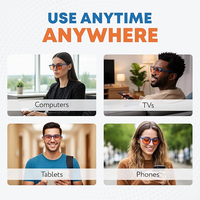 Prospek Blue Light Blocking Glasses FLARE – Orange Lenses Filter 99.9% Blue Light, May Improve Sleep, Focus & Eye Protection