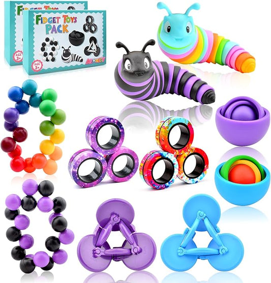 Fidget Toys Kids Pack, Fidget Spinner for Teens, Easter Basket Stuffers Gift for Adults 10PC Sensory Toys Pack for Autism, Desk Toy Stress Relief Toys for ADHD Men Boys