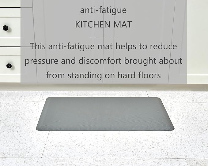 Anti Fatigue Kitchen Rugs Kitchen Mats for Floor,Cushioned Non-Slip Waterproof Ergonomic Comfort Rug Standing Mat for Kitchen,Doing Dishes,Floor,Home,Office,Sink,Laundry,Grey,17.3"x39"