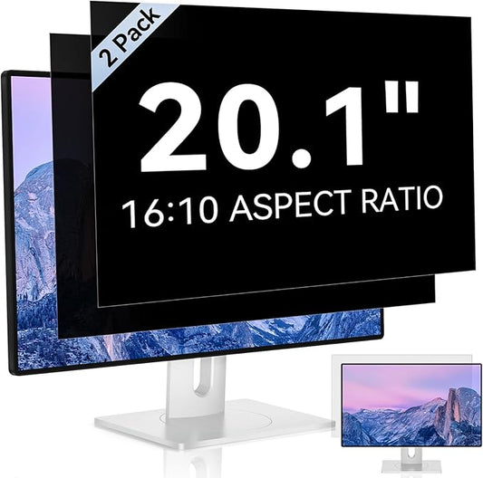 [2 Pack] 20.1 Inch Computer Privacy Screen for 16:10 Aspect Ratio Widescreen Monitor, Eye Protection Anti Glare Blue Light Computer Monitor Privacy Filter, Removable Anti-Scratch 20in Protector