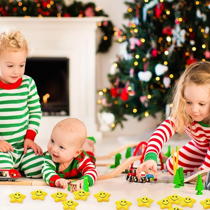 20 Pieces Star Smile Face Stress Balls Star Mini Foam Smile Ball Stress Relief Toy Mini Classroom Exchange Gifts Kids Toys for School Carnival Reward, Student Prizes, Party Bag Fillers