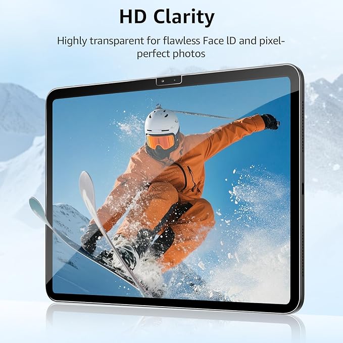 2-Pack Glass Screen Protector for iPad Pro 13-in.(M4) Military Shatterproof, 9H+ Hardness, Auto-Alignment Frame, Anti-Fingerprint, HD Clear, Scratch Resistant