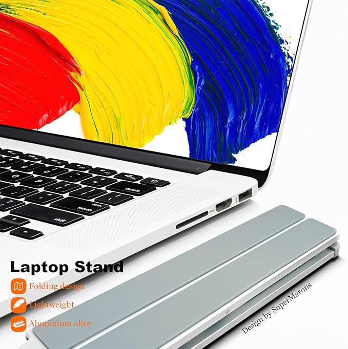 Laptop Stand for Desk,Foldable Aluminum Computer Stand Portable,Adjustable Tablet Holder, Compatible with MacBook Air Pro, Lenovo, Dell for 9.5"-15.6”