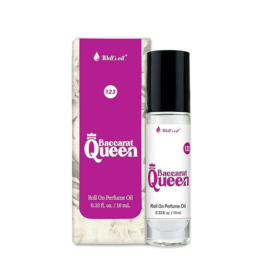 Well's Oil Roll-On Perfume Oil (Bacarat Queen) | Floral Notes | Long-Lasting | Paraben-Free | 0.33 Fl Oz / 10 ml