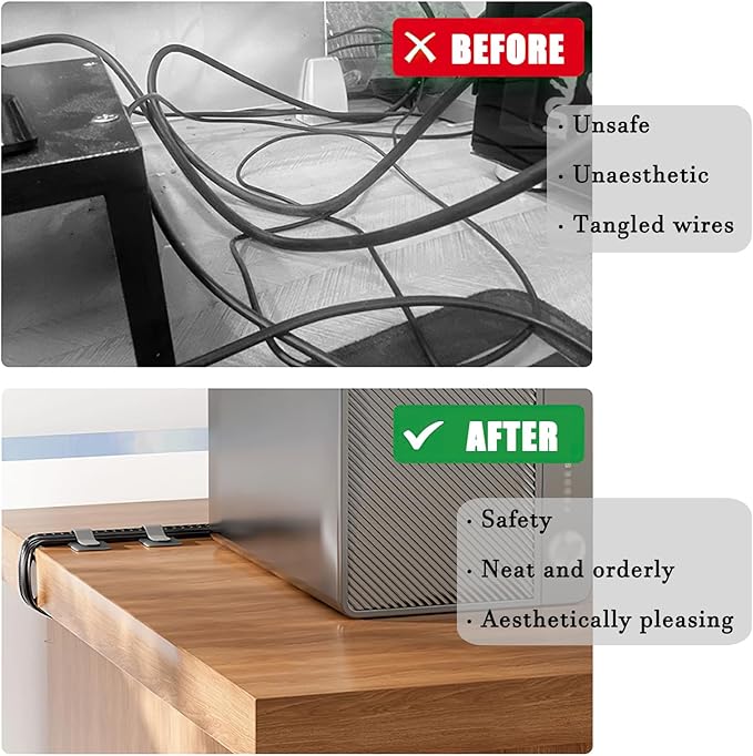 80PCS Hook and Loop Cable Straps, Cable Management Under Desk, Self Adhesive Cable Ties, Reusable Wire Organizers for Cords, Adjustable Cord Organizers for Desk, Home Office Essentials, Black