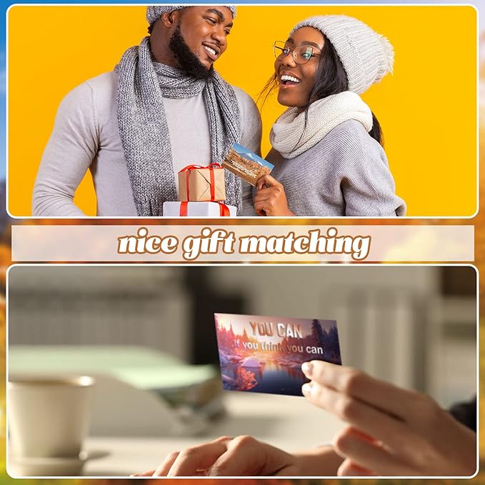 Jinei 300 Inspirational Affirmation Cards Positive Motivational Cards Small Mini Encouragement Quotes for Women Church End of the Year Teacher Gifts(Scenery Style)