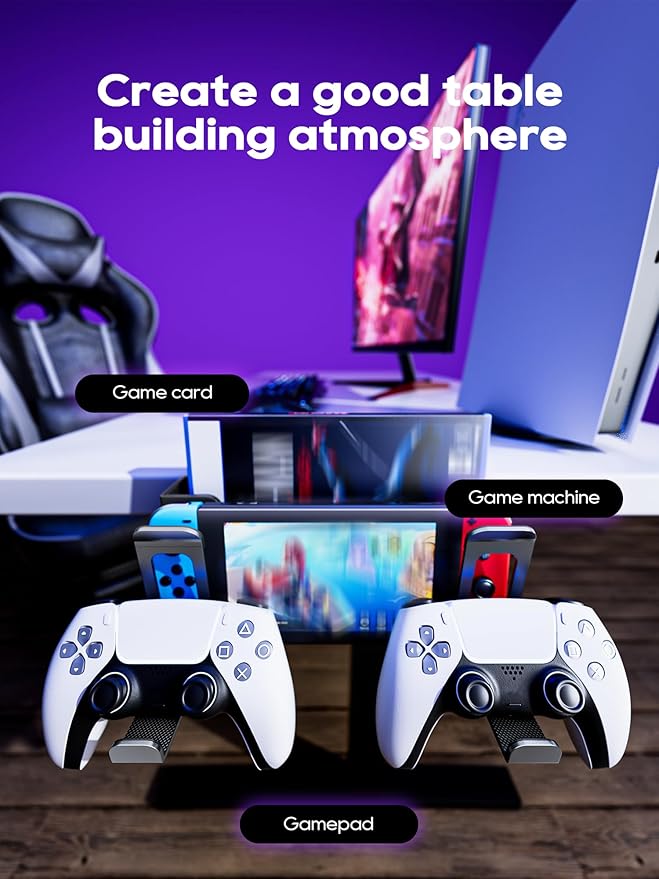 NODOCA 2-Slot Vertical Laptop Stand With Headphone Holder and Desk Side Storage for MacBook/Surface/Samsung/HP/Dell [L, White]