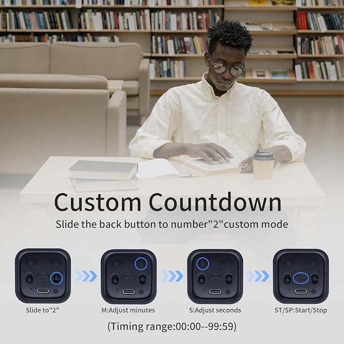 Productivity Timer Flip Gravity Sensor Cube Timer Countdown & Countup,Mute & Vibrate & Sound，5/10/30/60min & Custom Timing, Perfect for ADHD,Work,Learning,Kitchen Cooking