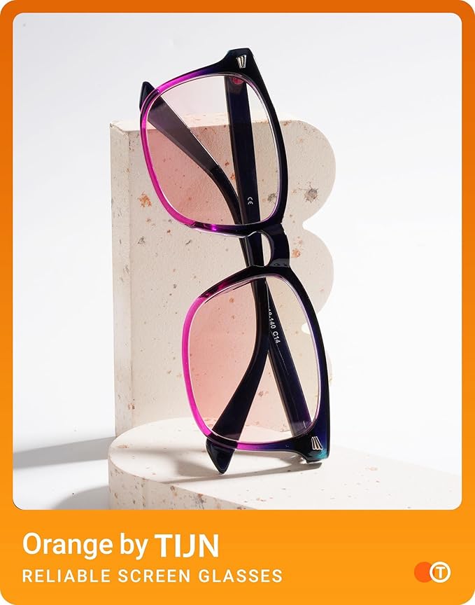 TIJN Blue Light Blocking Glasses for Women Men Clear Frame Square Nerd Eyeglasses Anti Blue Ray Computer Screen Glasses