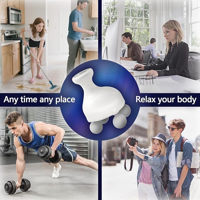 DEITY 4 Heads Handheld Massage Gun Deep Tissue, Electric Body Massager, Percussion Muscle Massager for Easing Shoulder and Back Tension, Perfect Gifts for Man Women, Pink