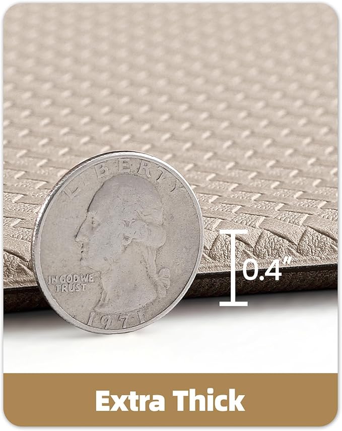 Color&Geometry Anti Fatigue Cushion Kitchen Mat for Floor - 17"x59",Easy Clean, Water & Oil Proof, Anti Slip, Foam Rubber Runner Rug for Front Sink Comfort Standing,Dark Beige