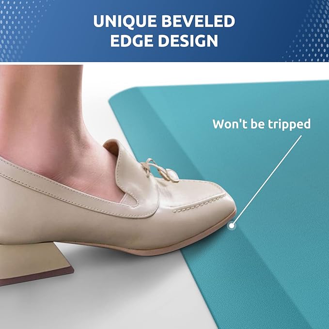 KitchenClouds Kitchen Mat Cushioned Anti Fatigue Kitchen Rug 0.8inch Waterproof Non Slip Kitchen Rugs and Mats Standing Desk Mat Comfort Floor Mats for Kitchen Sink Office (17.3"x60",Green)